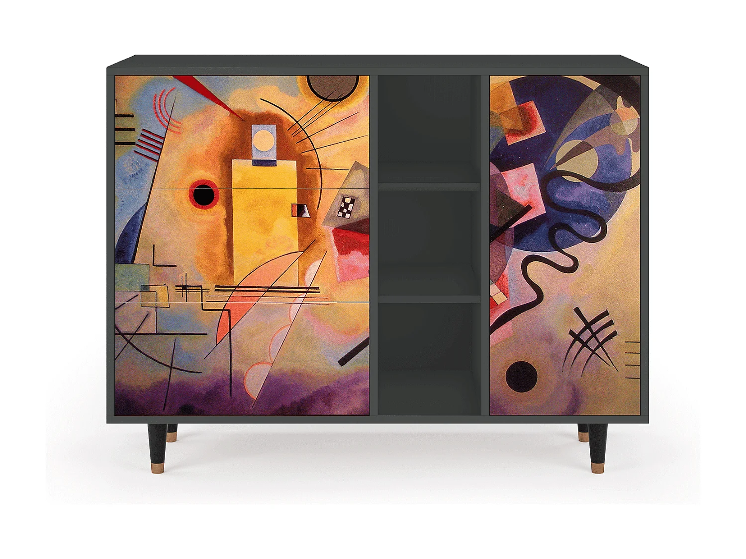 Kredens - 125x98x48 cm - BS2 - Modern Art, Antracyt