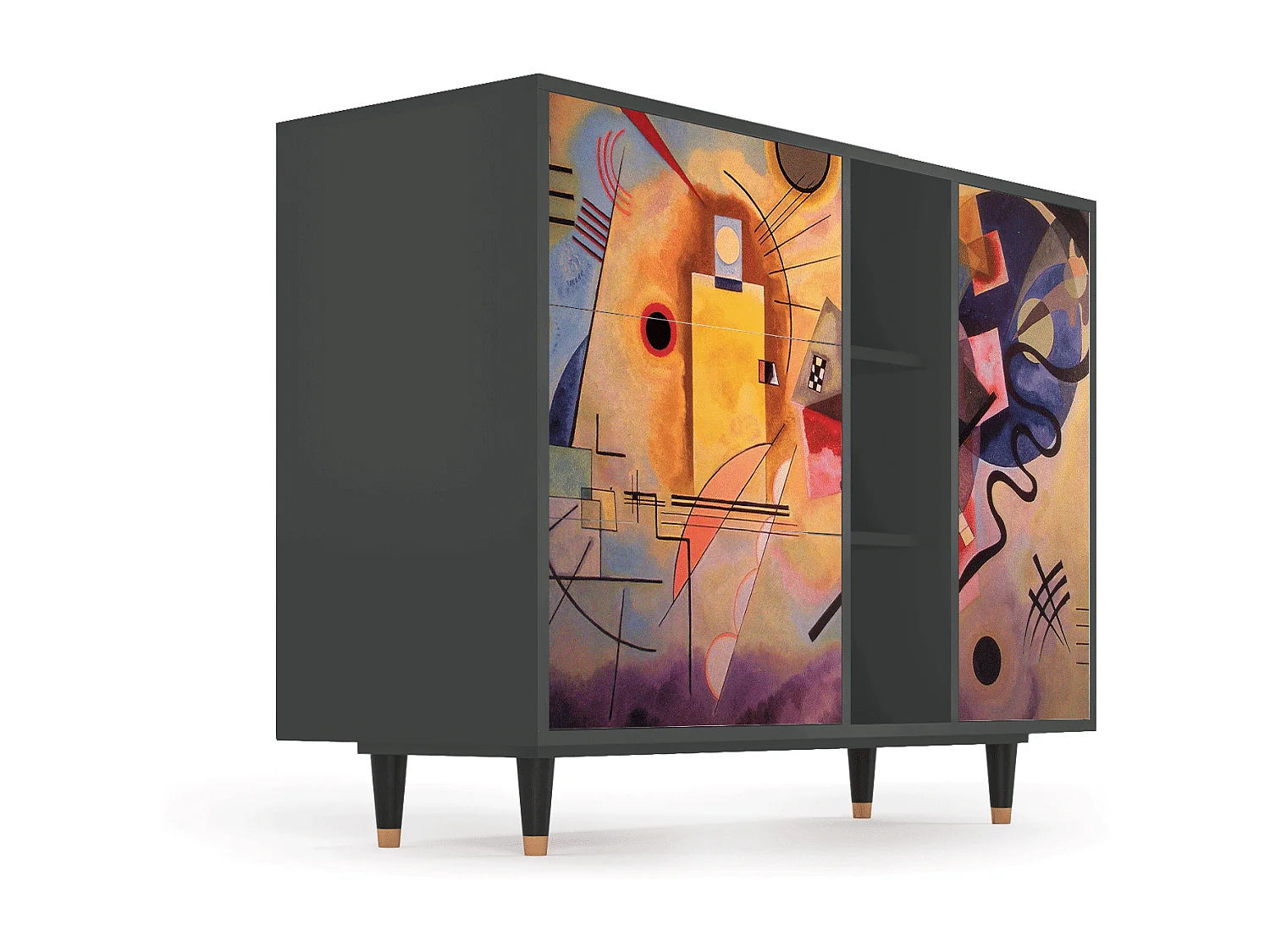 Kredens - 125x98x48 cm - BS2 - Modern Art, Antracyt