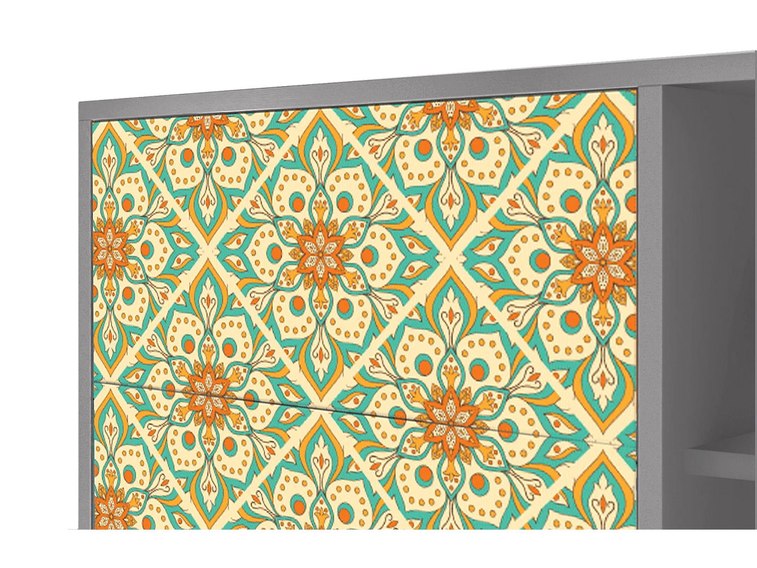 Credenza - 125x98x48 cm - BS2 - Hindu Daisy, Grigio