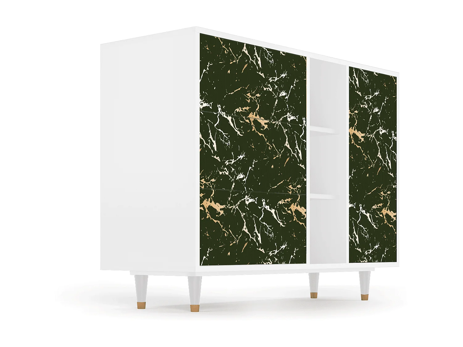 Buffet - 125x98x48 cm - BS2 - Amazon Forest, Blanc