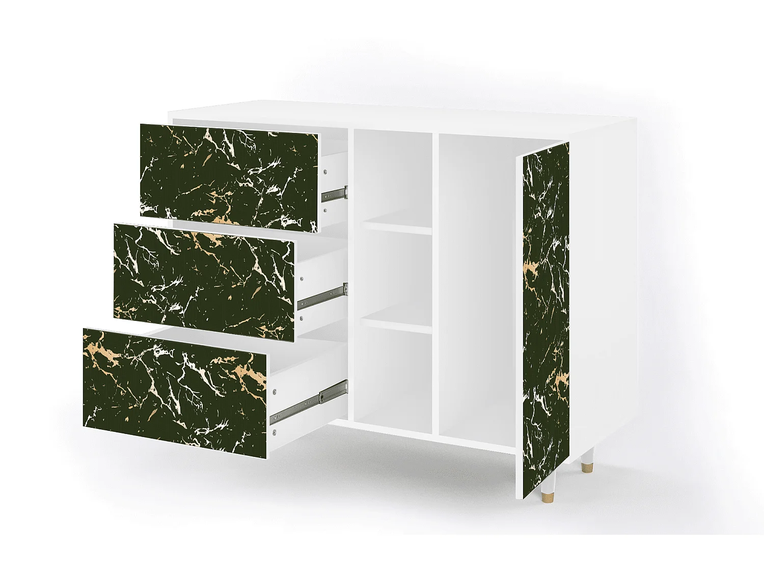 Buffet - 125x98x48 cm - BS2 - Amazon Forest, Blanc