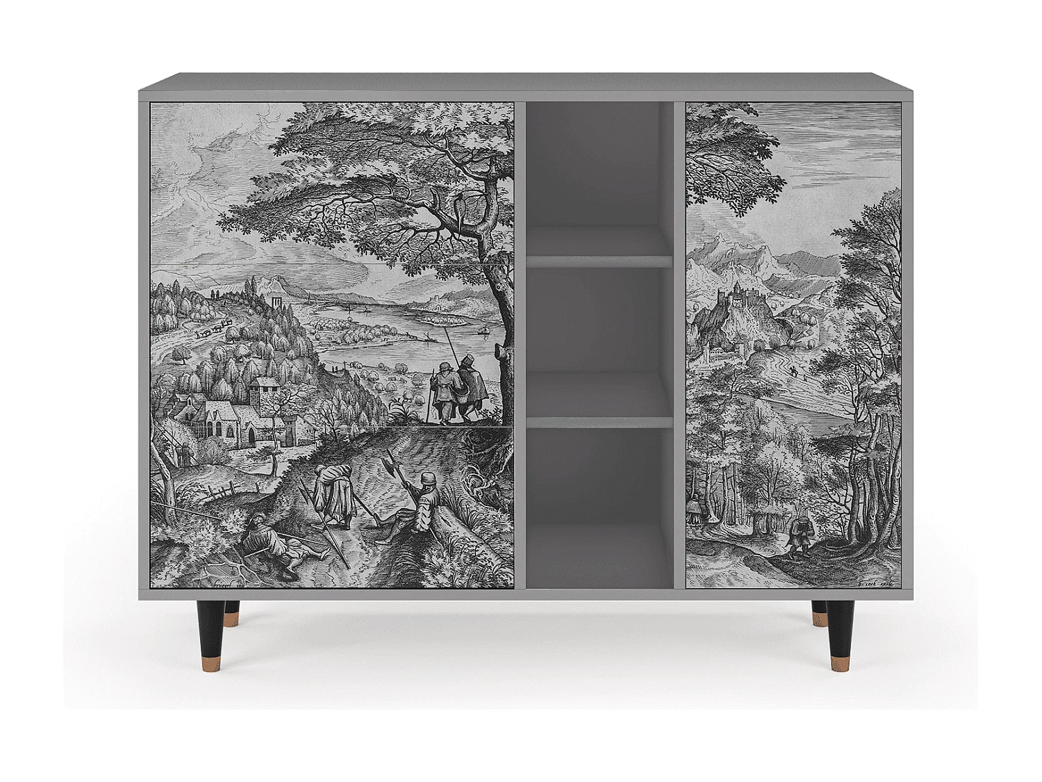 Credenza - 125x98x48 cm - BS2 - Milites Requiescentes, Grigio