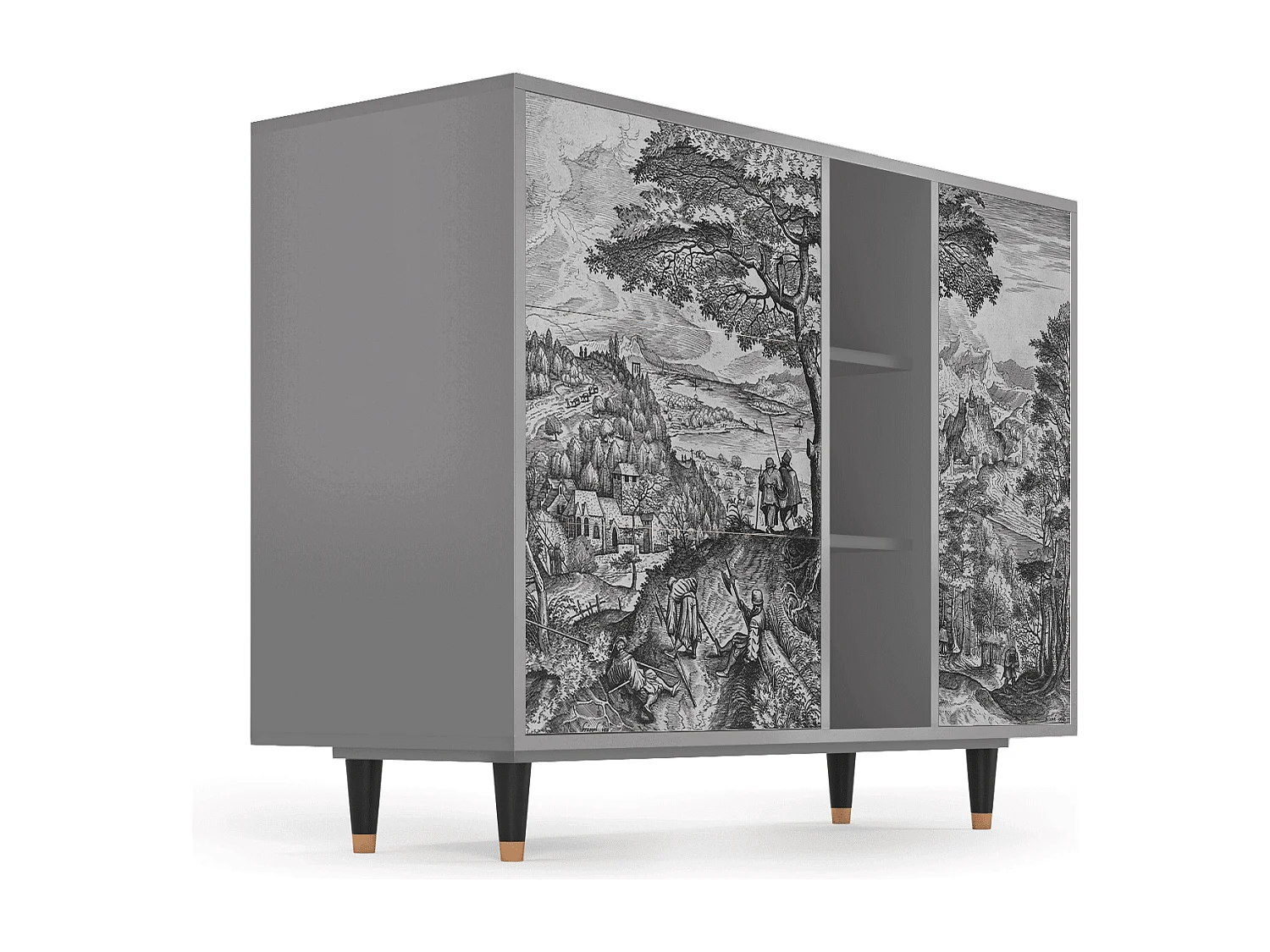 Dressoir - 125x98x48 cm - BS2 - Milites Requiescentes, Grijs