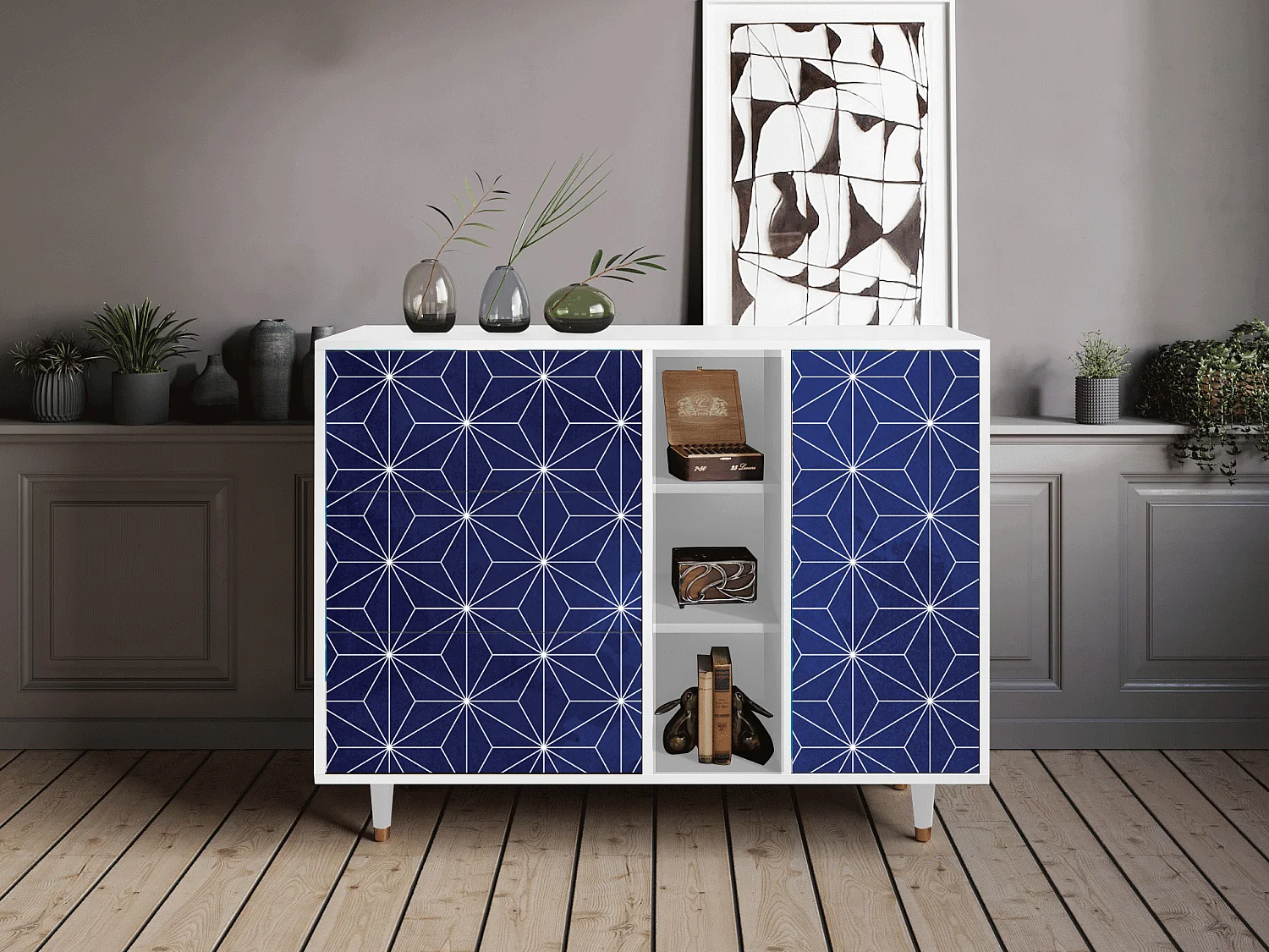 Buffet - 125x98x48 cm - BS2 - Milky Way, Blanc