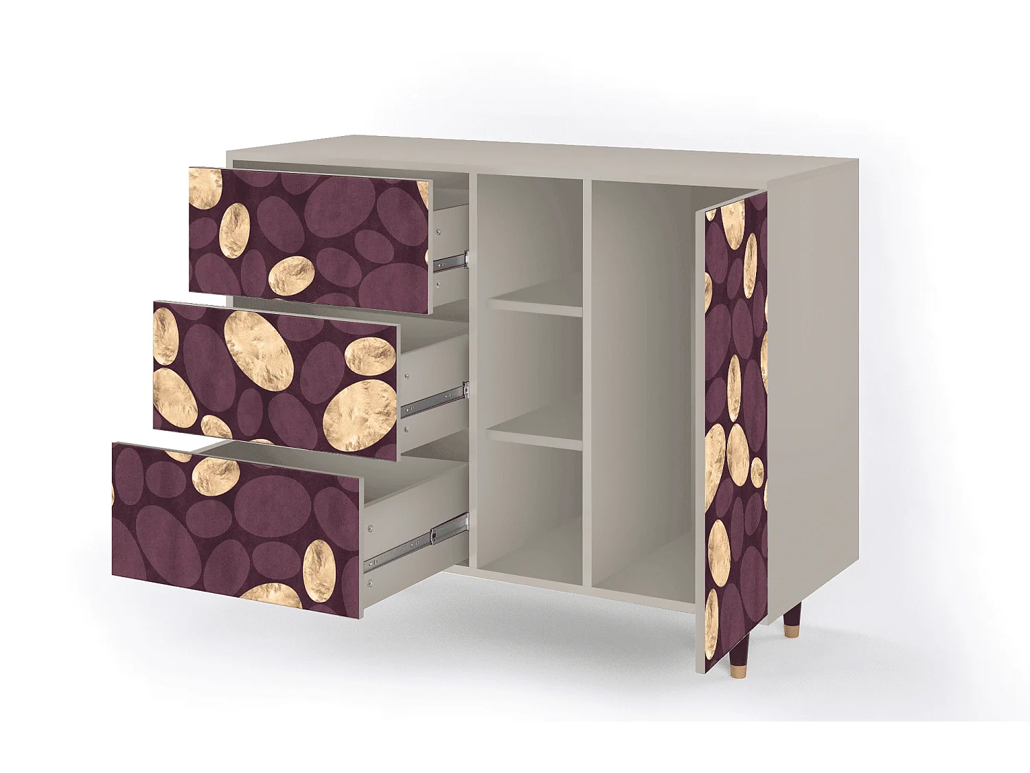 Aparador - 125x98x48 cm - BS2 - Fine Wine, Areia