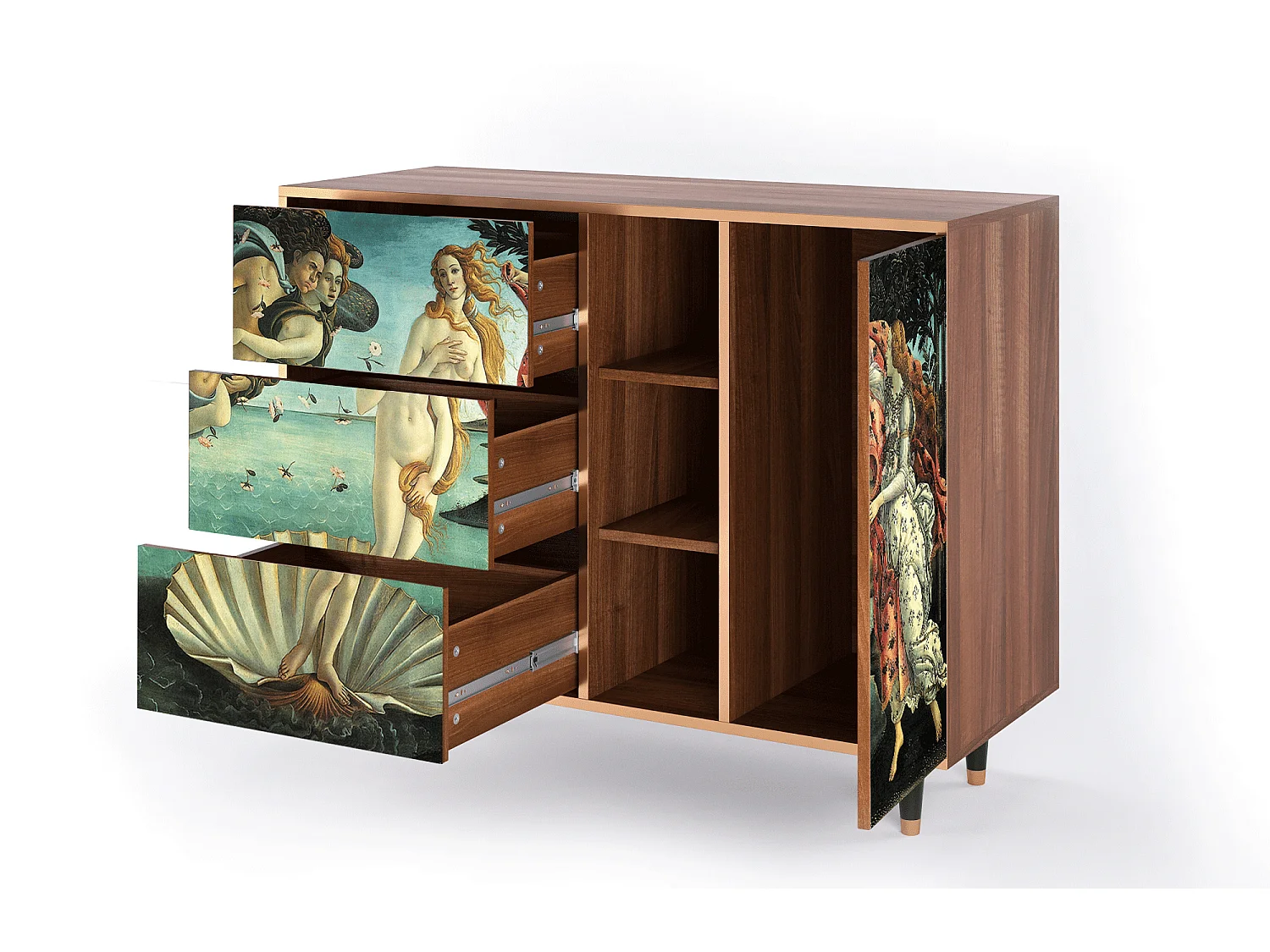 Sideboard - 125x98x48 cm - BS2 - The Birth of Venus, Walnuss