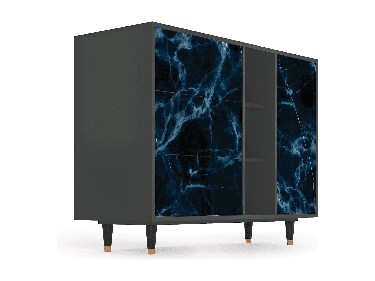 Kredens - 125x98x48 cm - BS2 - Deep Ocean, Antracyt