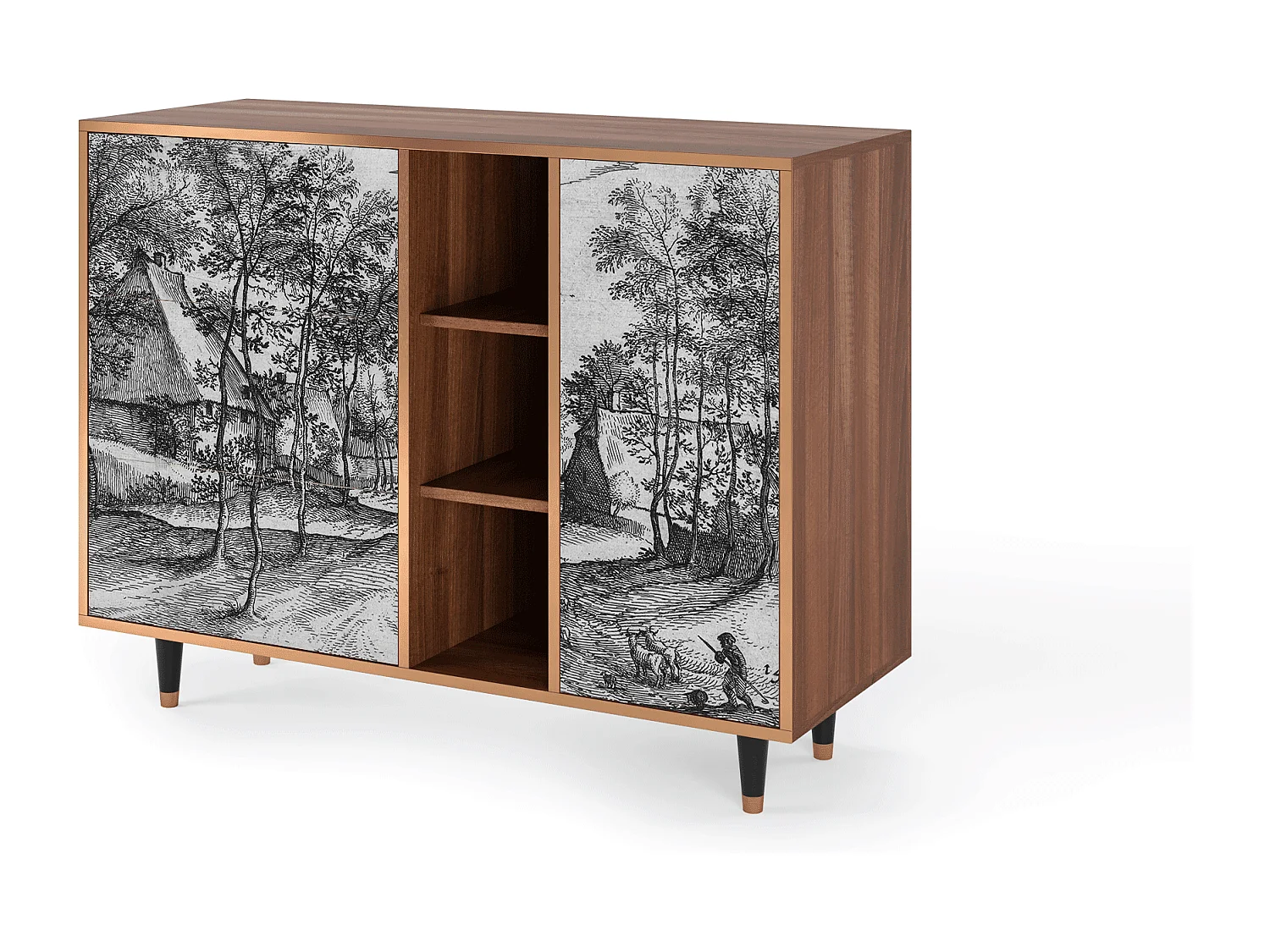 Sideboard - 125x98x48 cm - BS2 - Village Road, Walnuss