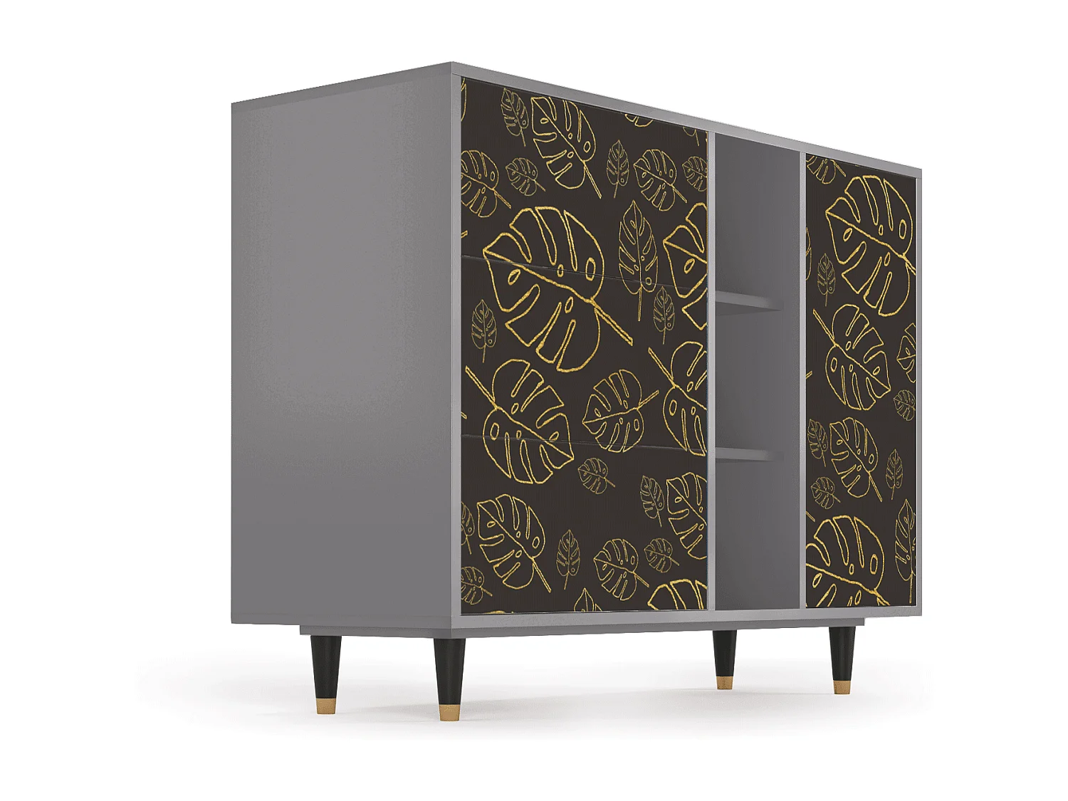 Kredens - 125x98x48 cm - BS2 - Fall Of The Leaves, Szary