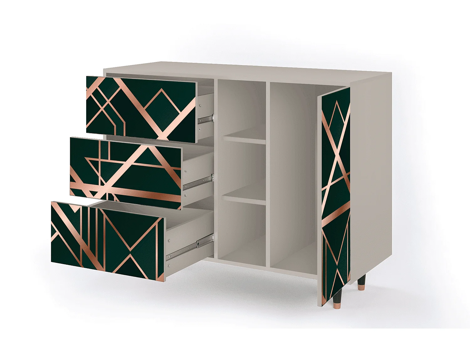Aparador - 125x98x48 cm - BS2 - Emerald Gatsby, Arena