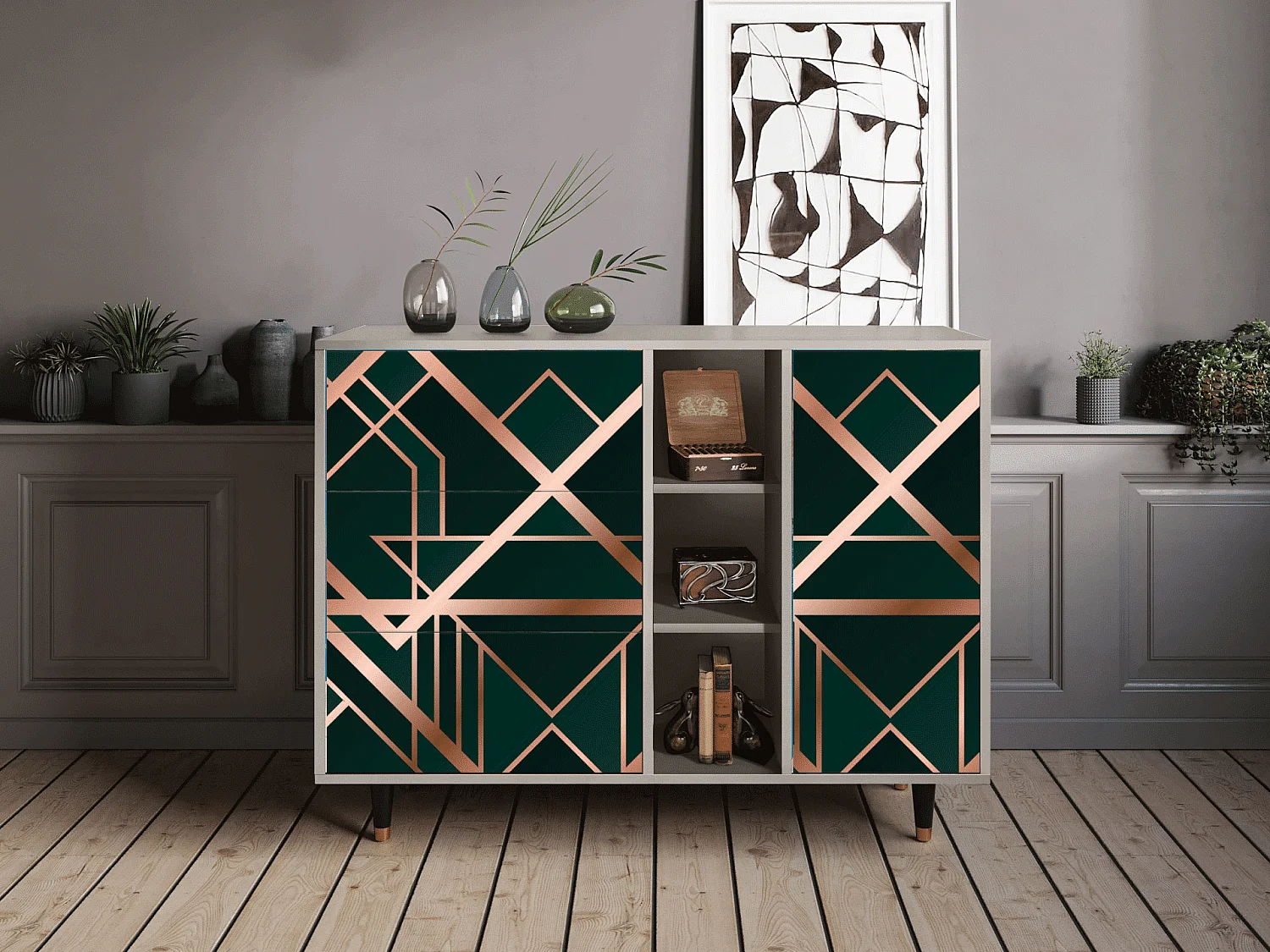 Sideboard - 125x98x48 cm - BS2 - Emerald Gatsby, Sand