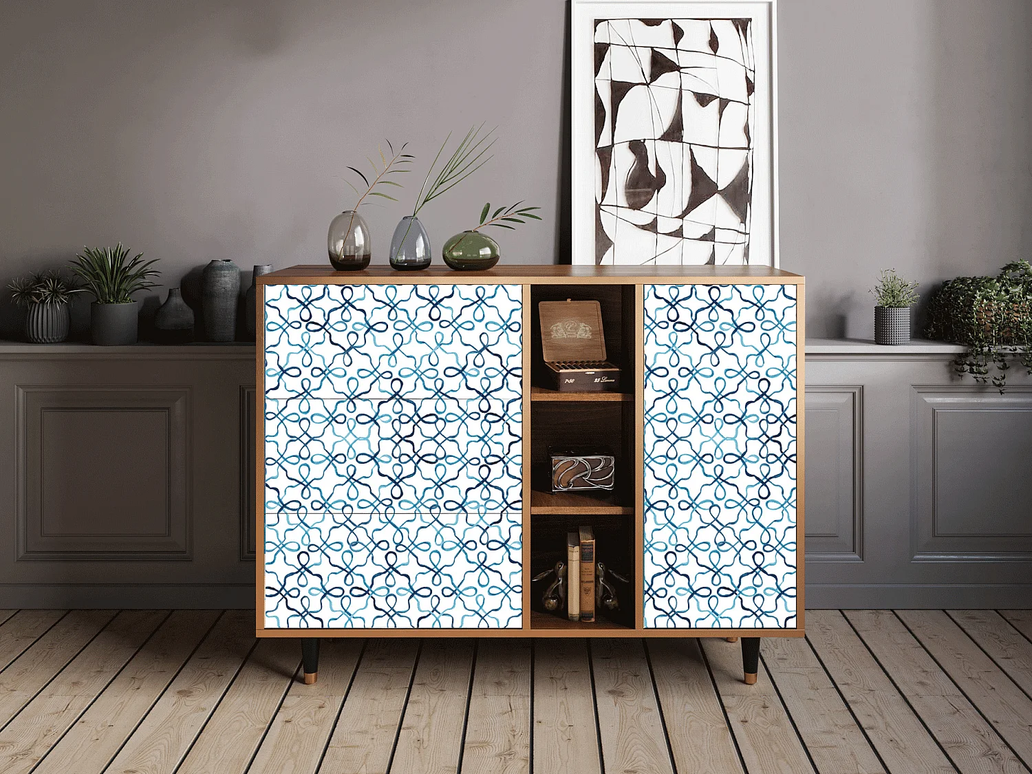 Buffet - 125x98x48 cm - BS2 - Marine Strings, Noyer