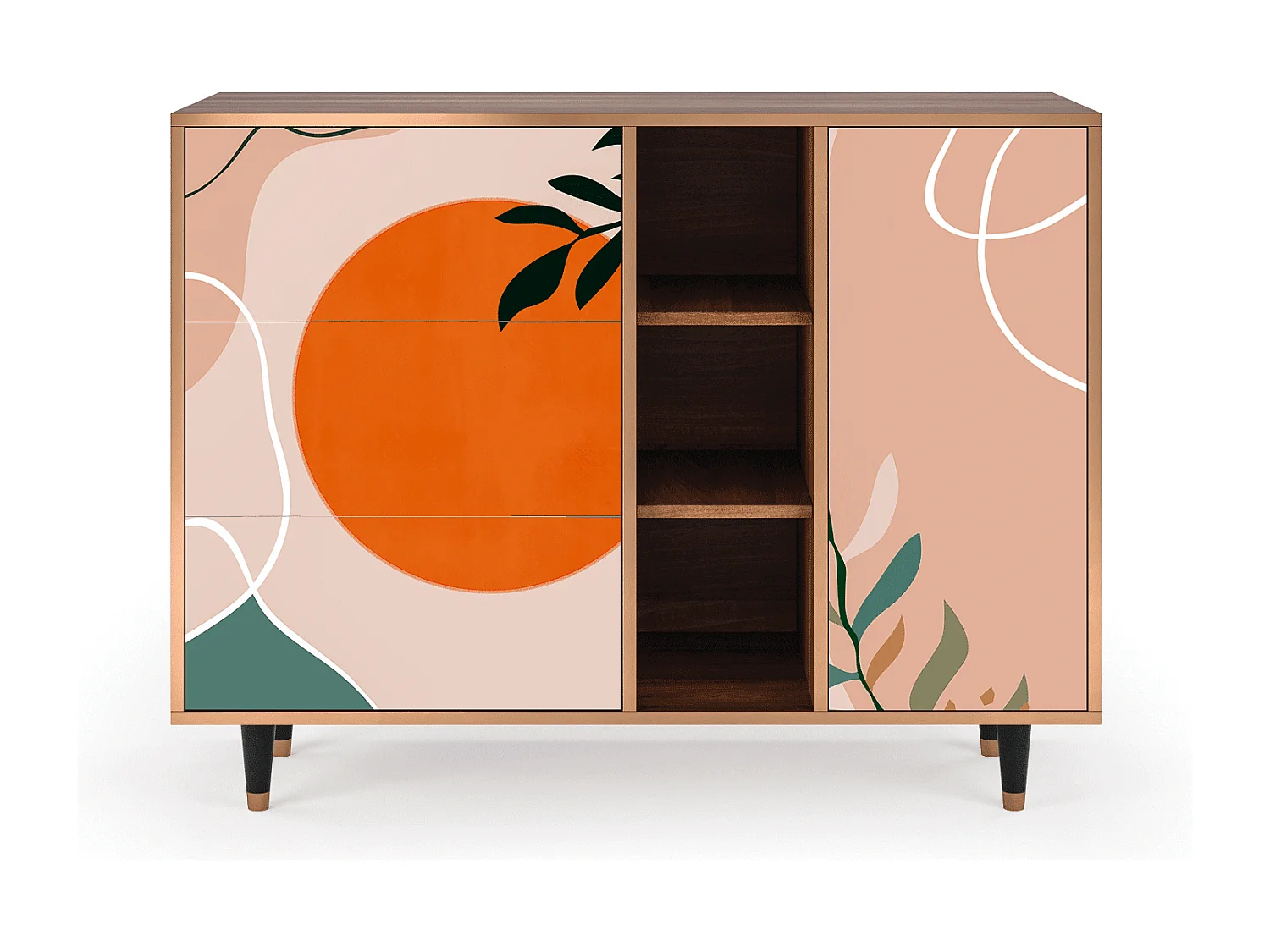 Sideboard - 125x98x48 cm - BS2 - Artwork, Walnuss