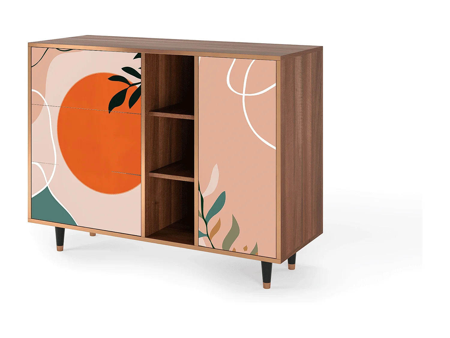 Sideboard - 125x98x48 cm - BS2 - Artwork, Walnuss