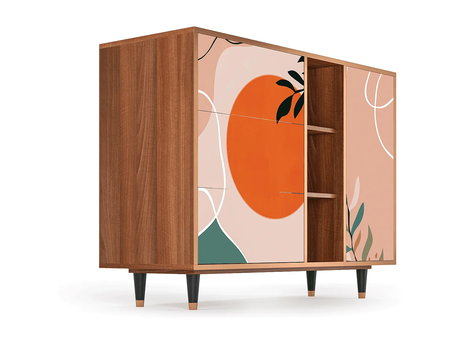 Sideboard - 125x98x48 cm - BS2 - Artwork, Walnuss