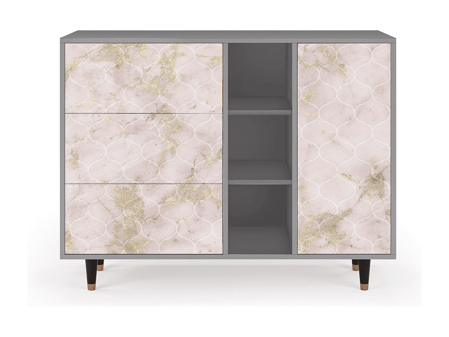 Buffet - 125x98x48 cm - BS2 - Dirty Roses, Gris