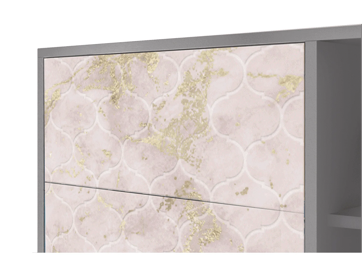 Buffet - 125x98x48 cm - BS2 - Dirty Roses, Gris