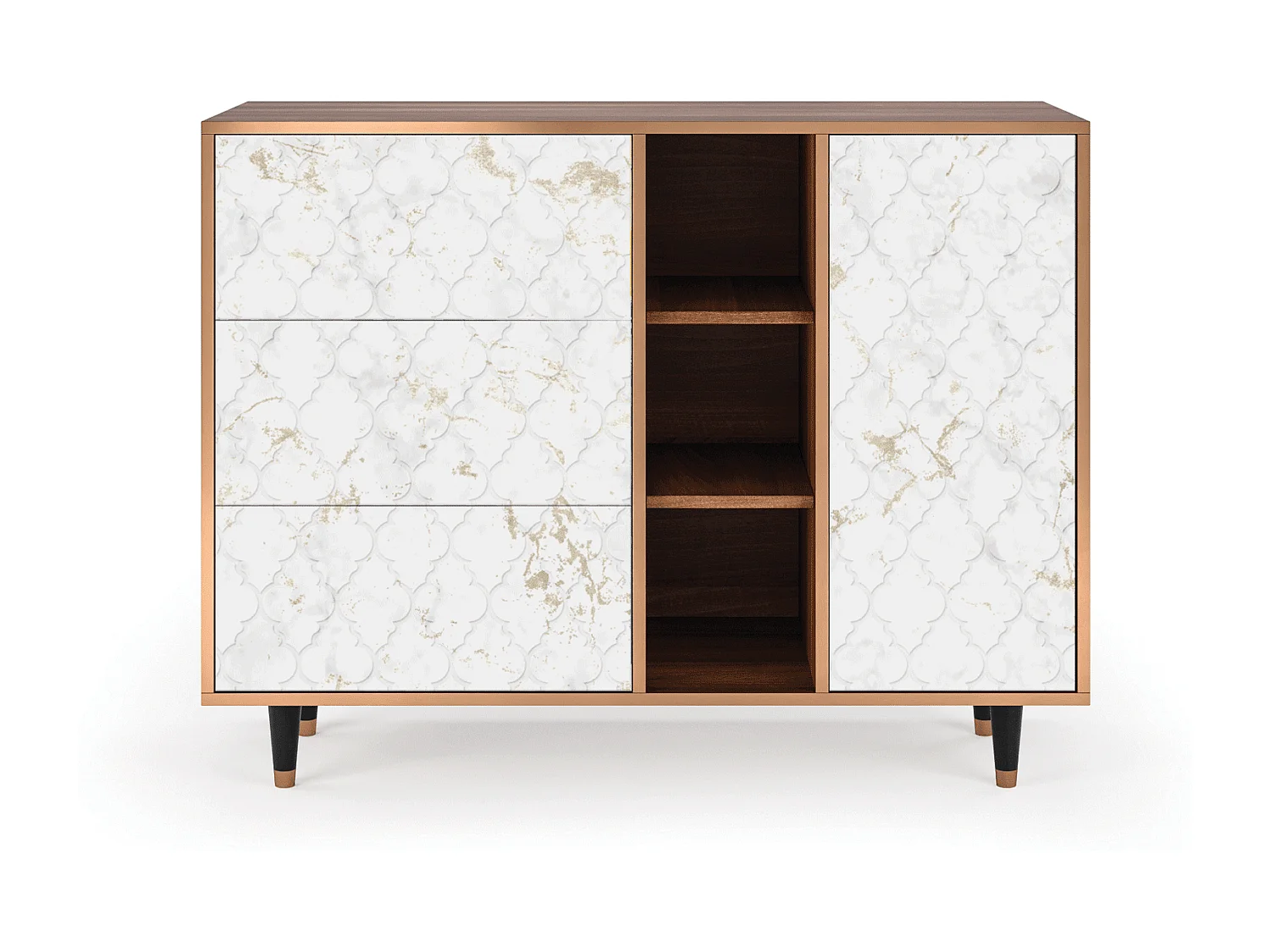 Credenza - 125x98x48 cm - BS2 - Sweet Cotton, Noce
