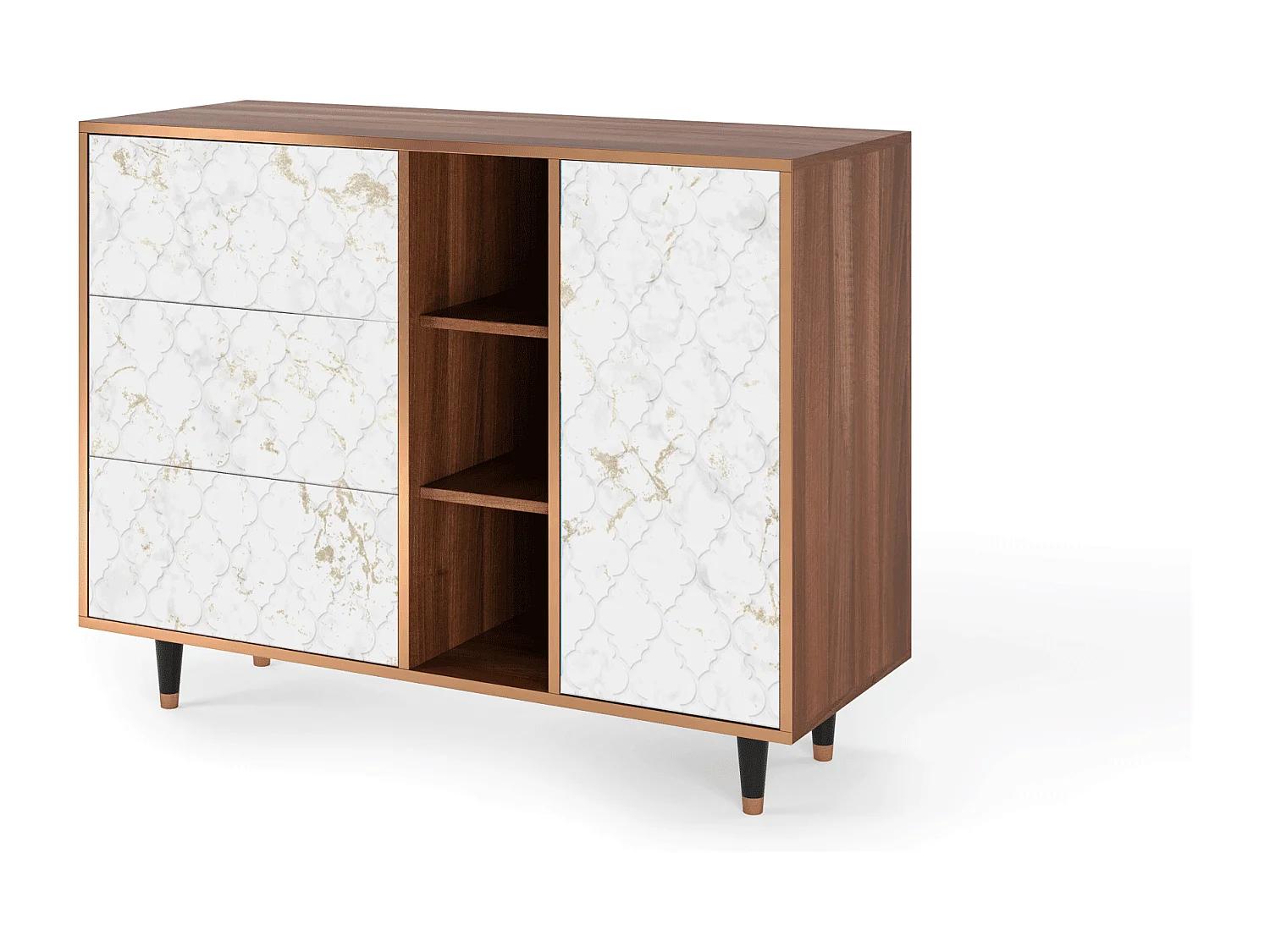 Buffet - 125x98x48 cm - BS2 - Sweet Cotton, Noyer