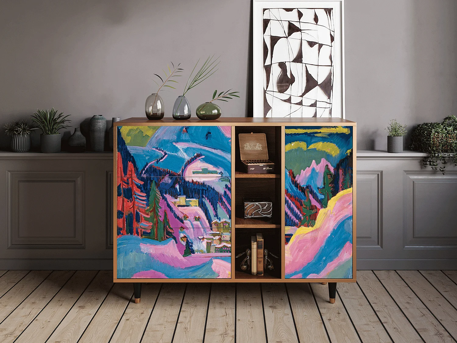 Buffet - 125x98x48 cm - BS2 - Davos Winter, Noyer