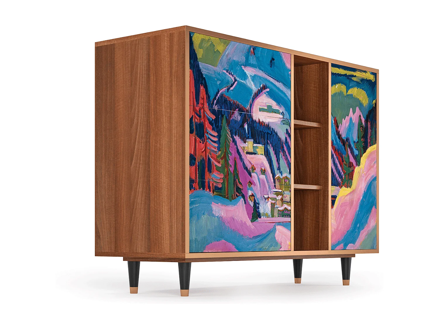 Buffet - 125x98x48 cm - BS2 - Davos Winter, Noyer