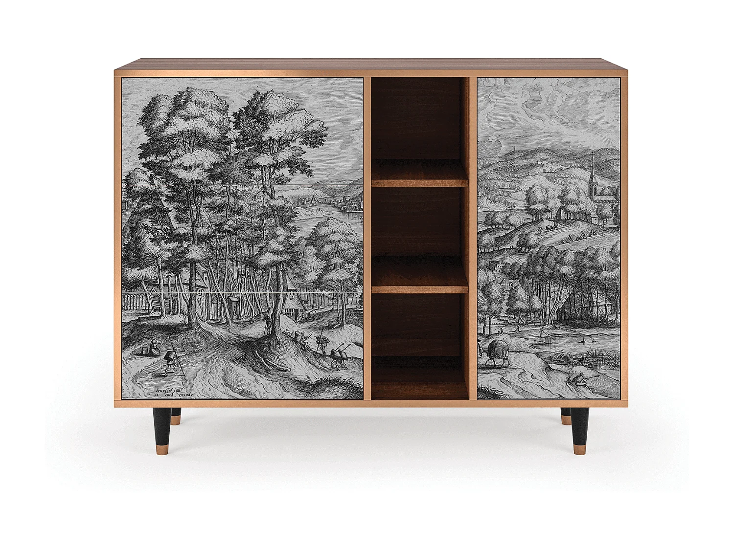 Dressoir - 125x98x48 cm - BS2 - Rusticorum, Walnoot