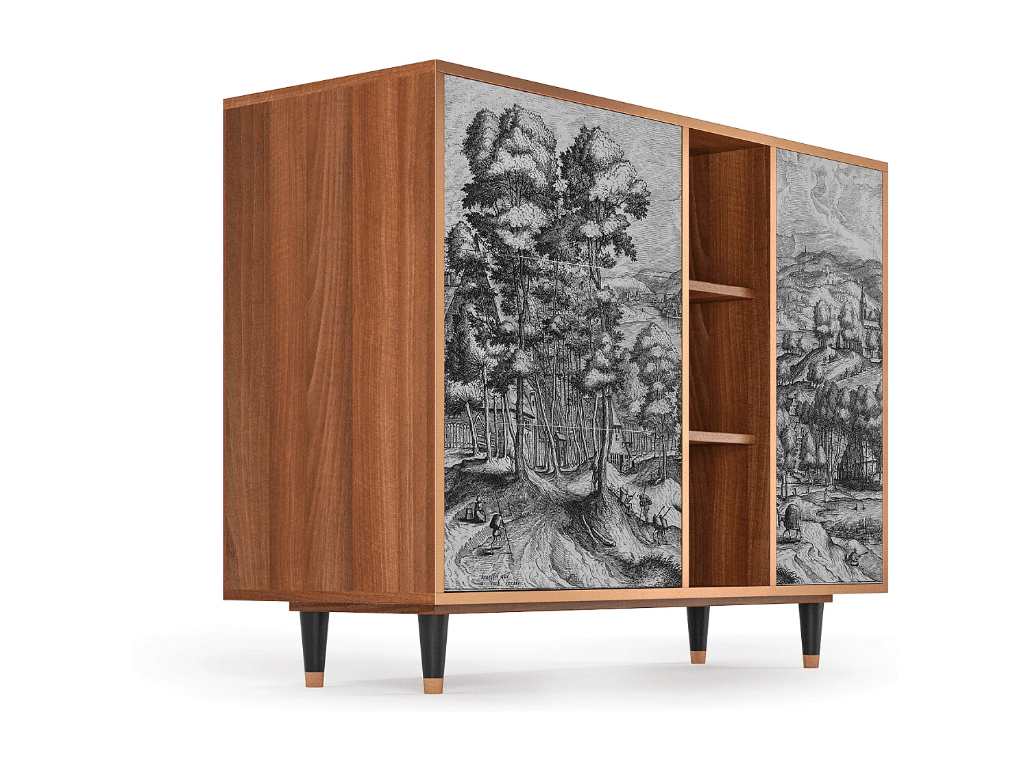 Dressoir - 125x98x48 cm - BS2 - Rusticorum, Walnoot