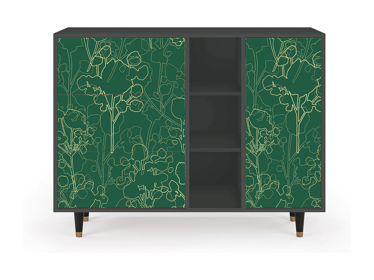 Aparador - 125x98x48 cm - BS2 - Emerald Forest, Antracita