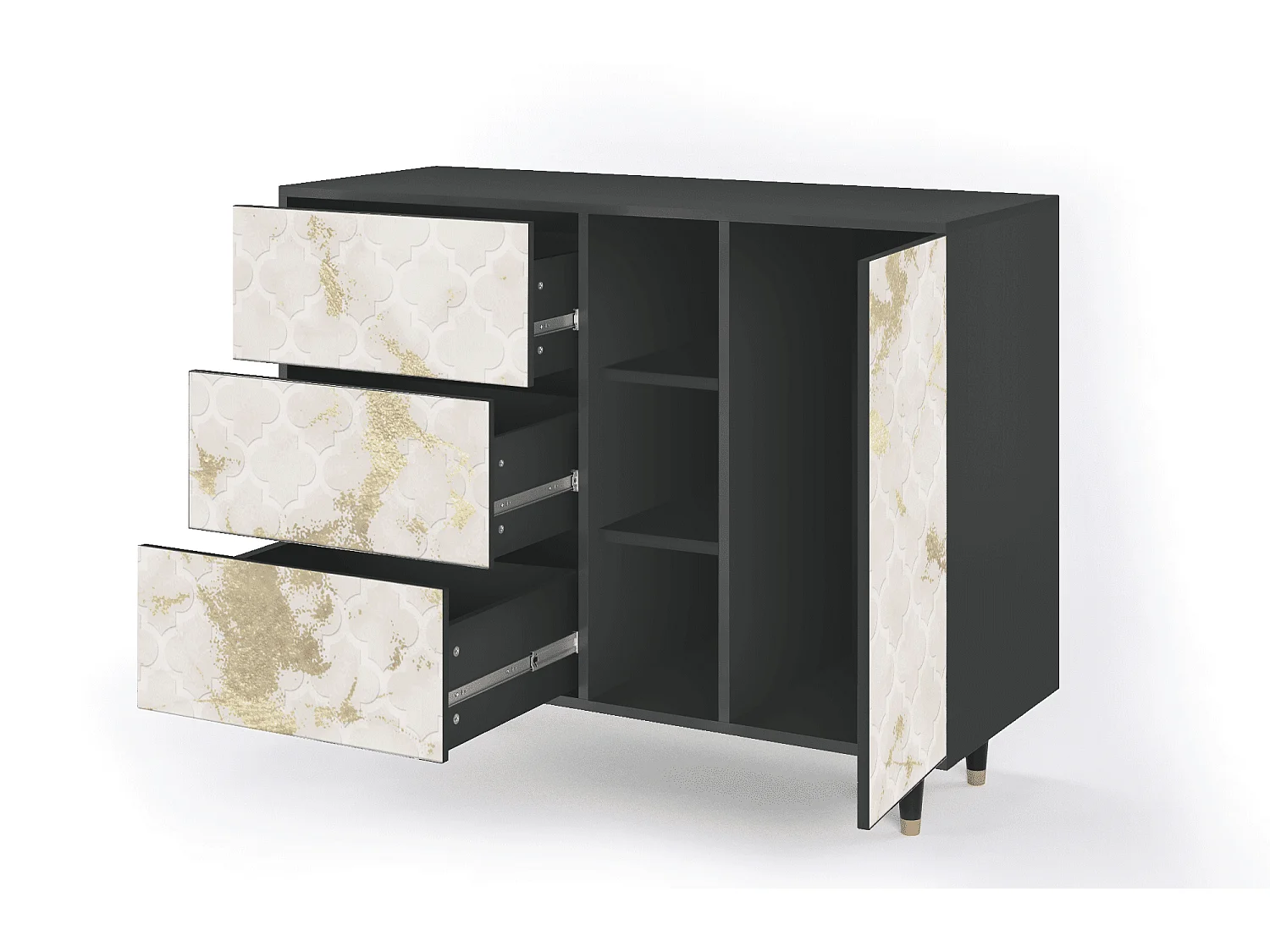 Buffet - 125x98x48 cm - BS2 - Sahara desert, Anthracite