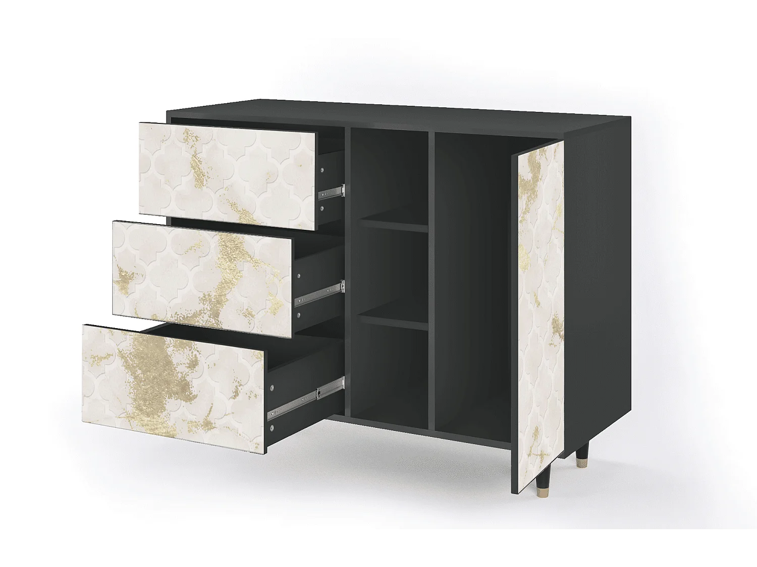 Buffet - 125x98x48 cm - BS2 - Sahara desert, Anthracite