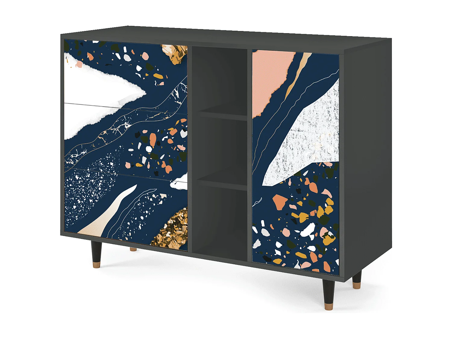 Aparador - 125x98x48 cm - BS2 - Nude Iceberg, Antracita