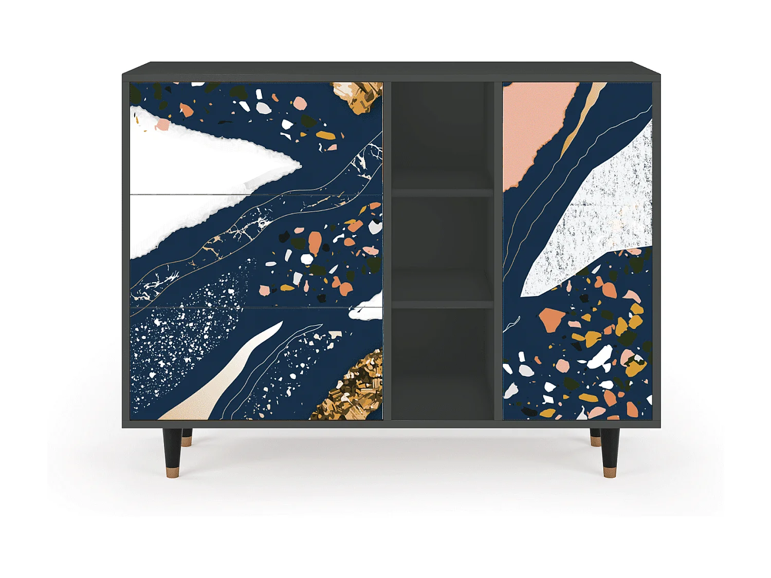 Aparador - 125x98x48 cm - BS2 - Nude Iceberg, Antracita