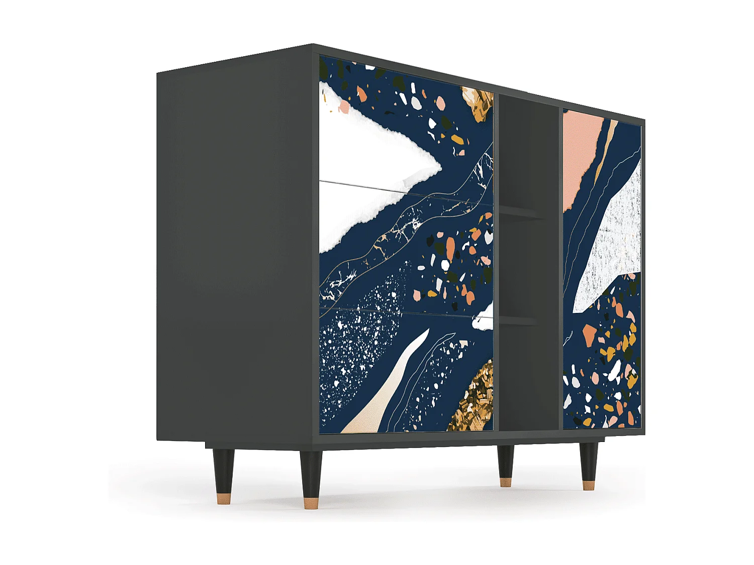 Aparador - 125x98x48 cm - BS2 - Nude Iceberg, Antracita