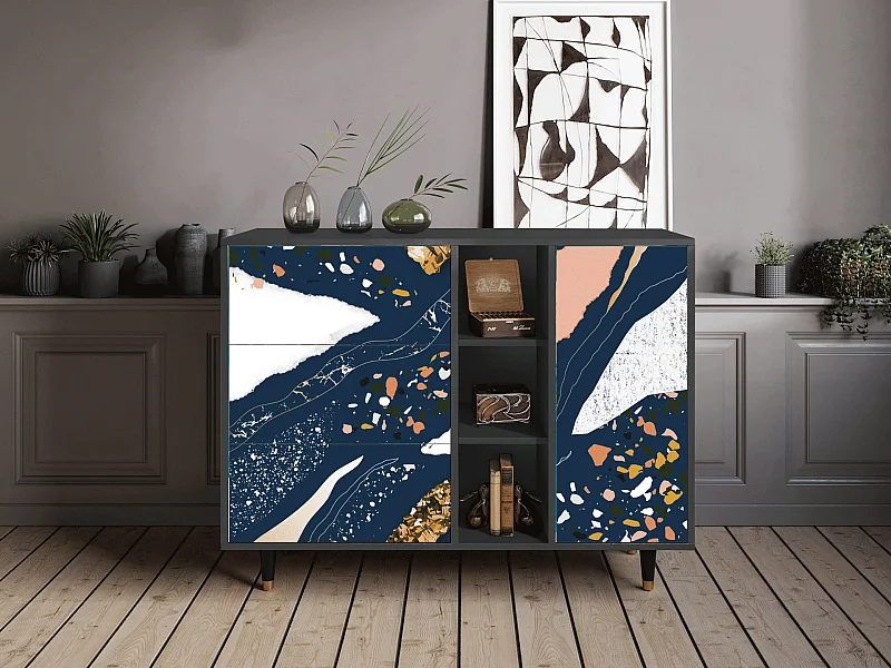 Buffet - 125x98x48 cm - BS2 - Nude Iceberg, Anthracite