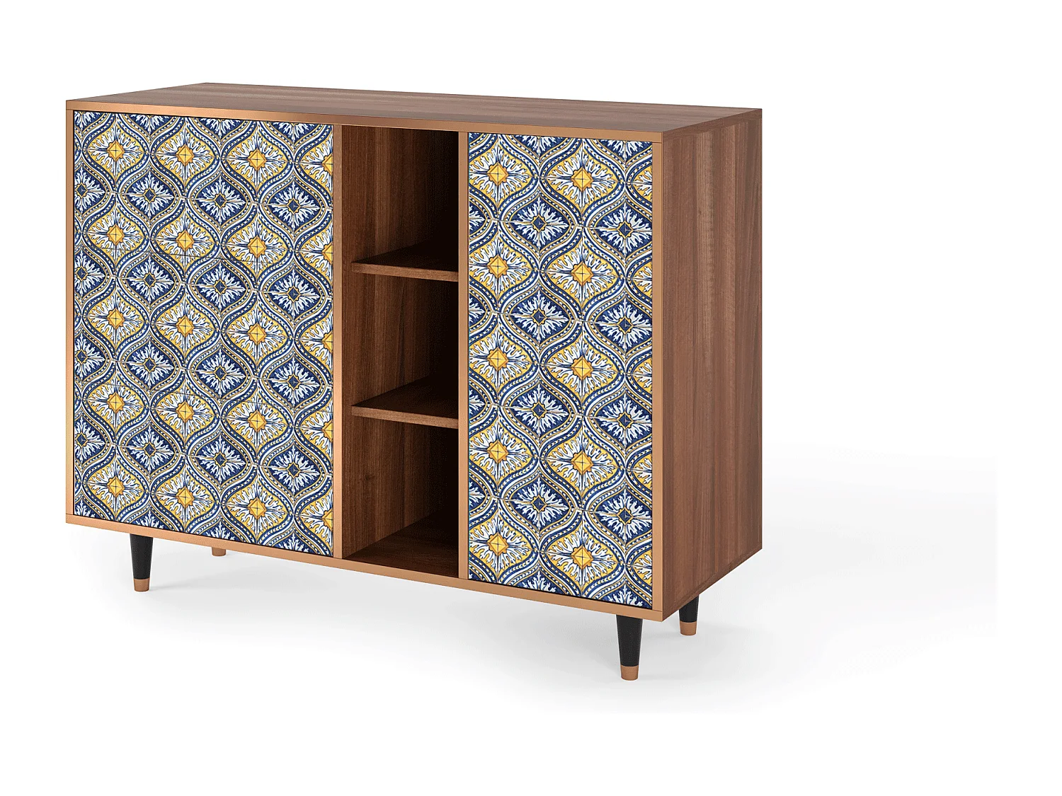 Aparador - 125x98x48 cm - BS2 - Illusory Pattern, Nogueira