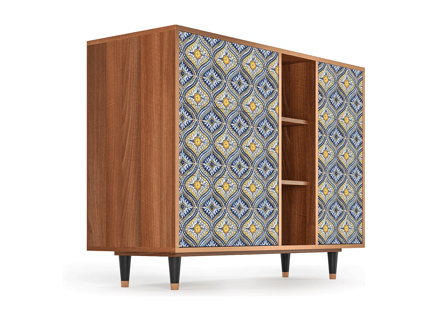 Aparador - 125x98x48 cm - BS2 - Illusory Pattern, Nogueira