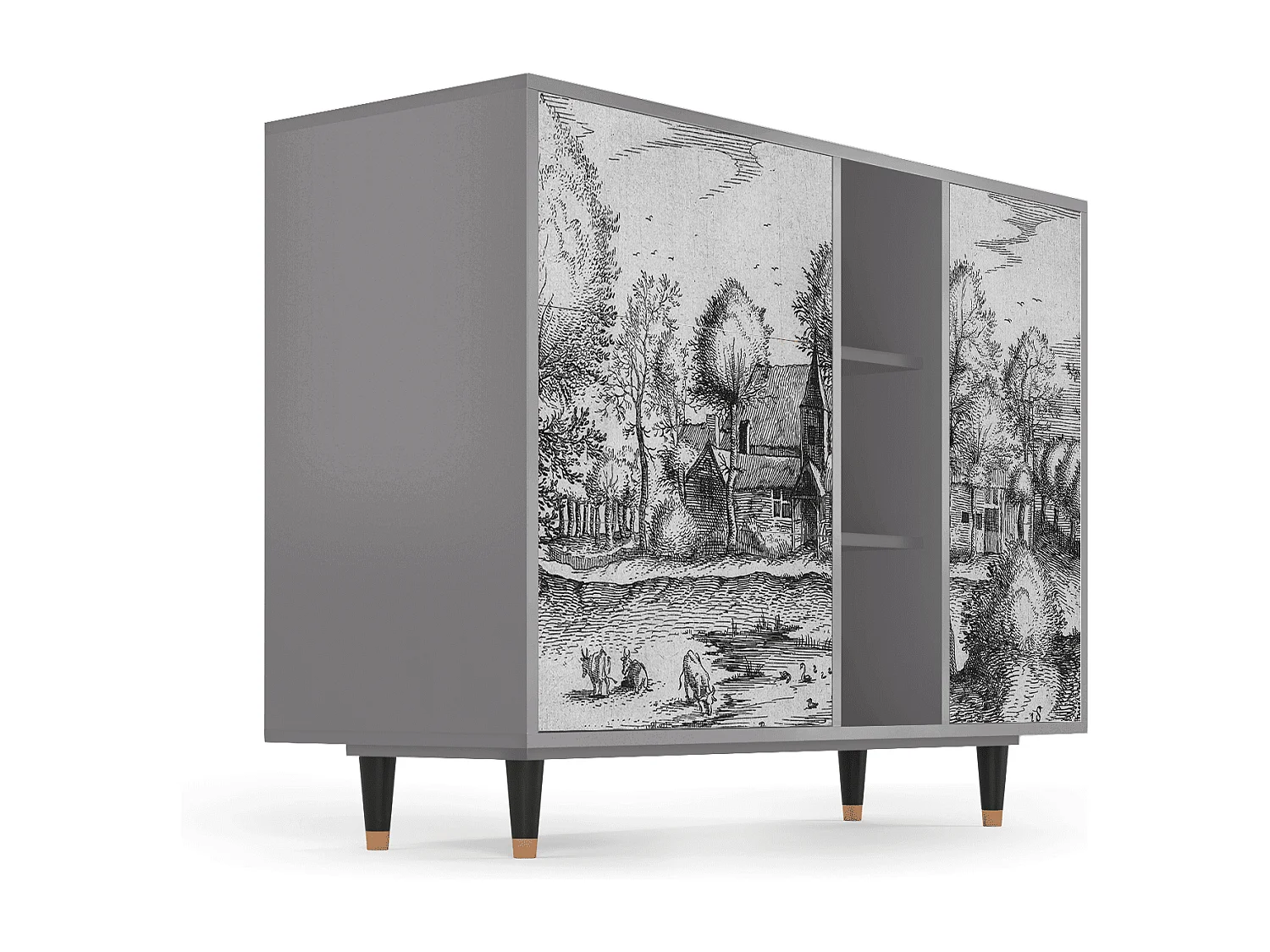 Buffet - 125x98x48 cm - BS2 - A Pond, Gris