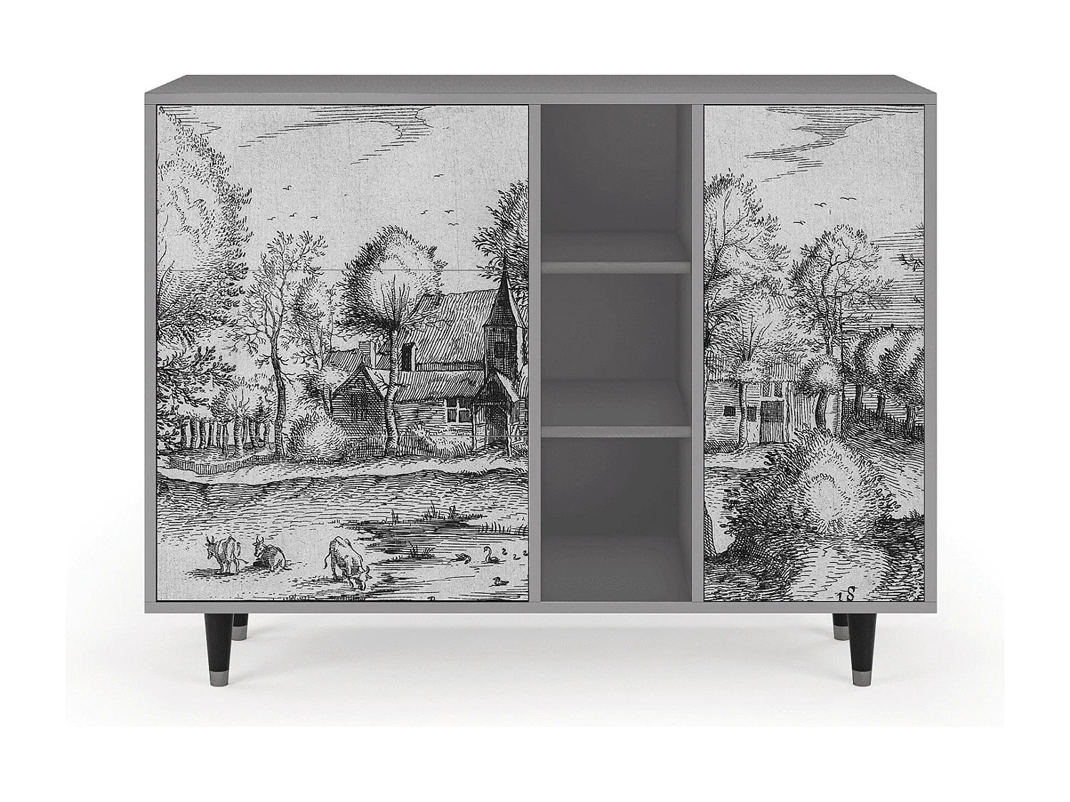 Buffet - 125x98x48 cm - BS2 - A Pond, Gris