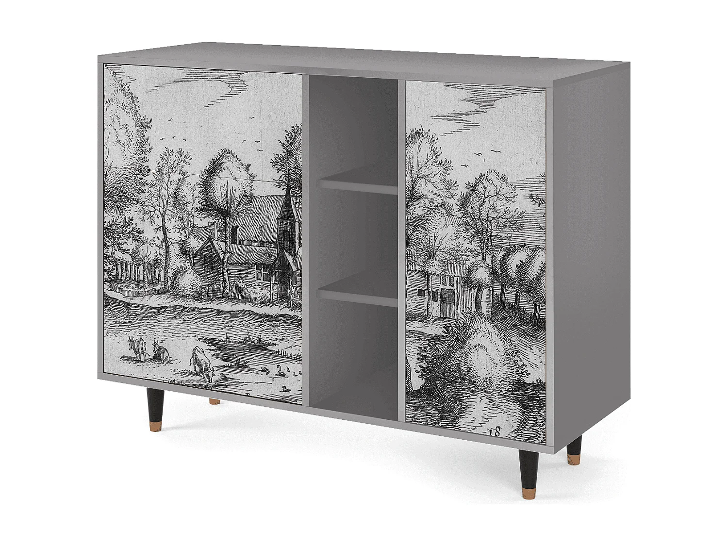 Buffet - 125x98x48 cm - BS2 - A Pond, Gris
