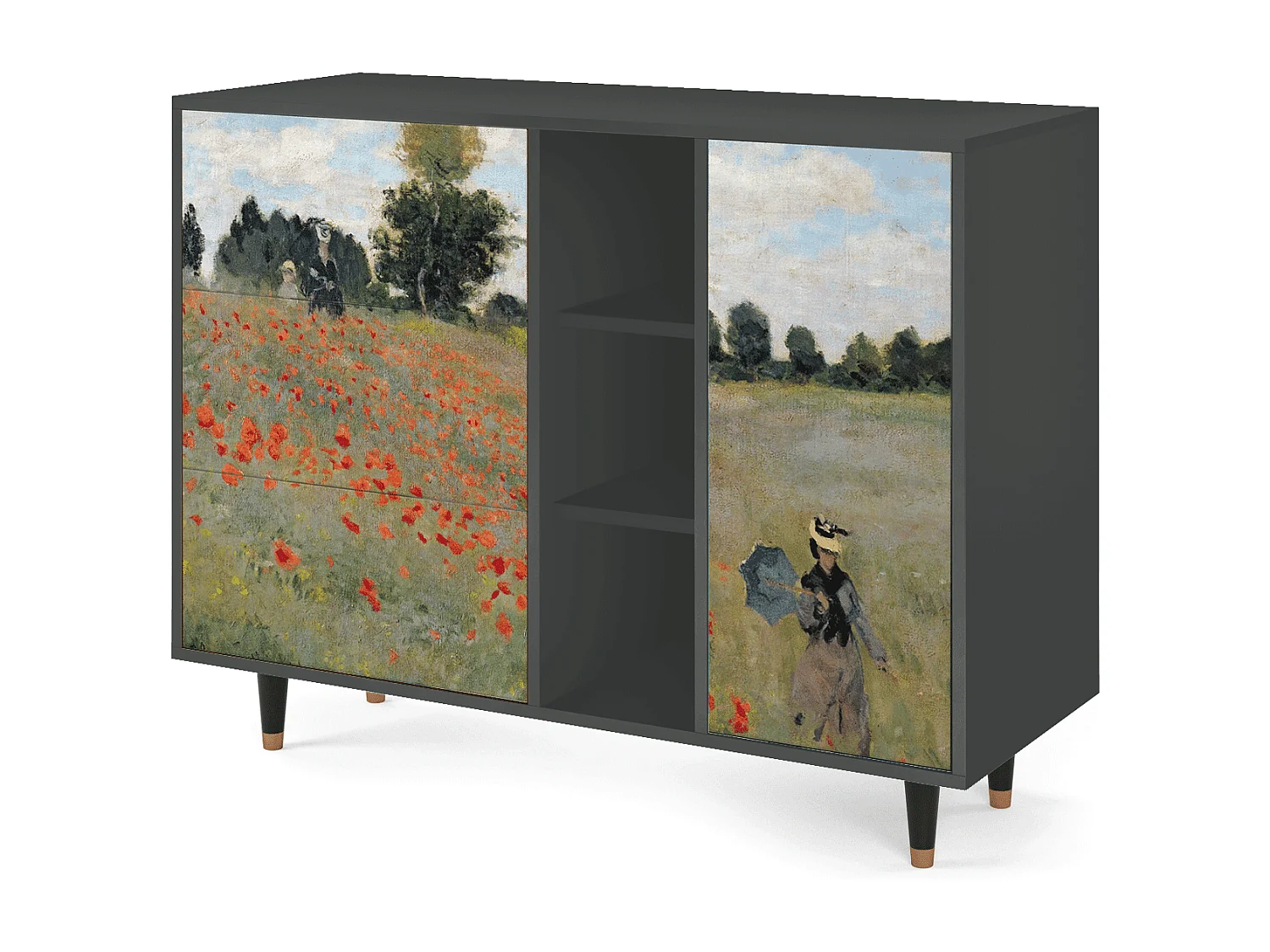 Buffet - 125x98x48 cm - BS2 - The Poppy Field   , Anthracite
