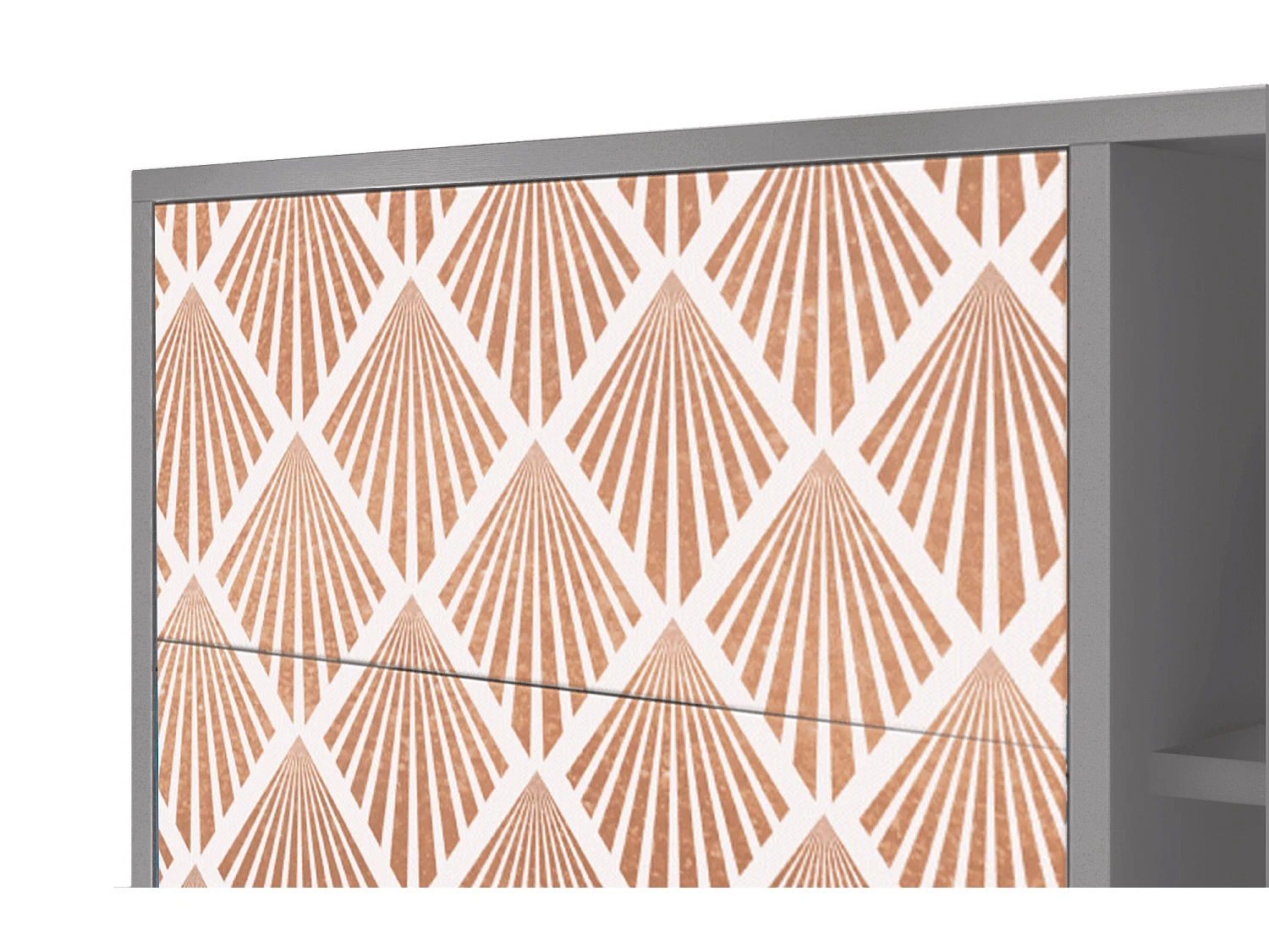 Kredens - 125x98x48 cm - BS2 - Pastel Sunrise, Szary