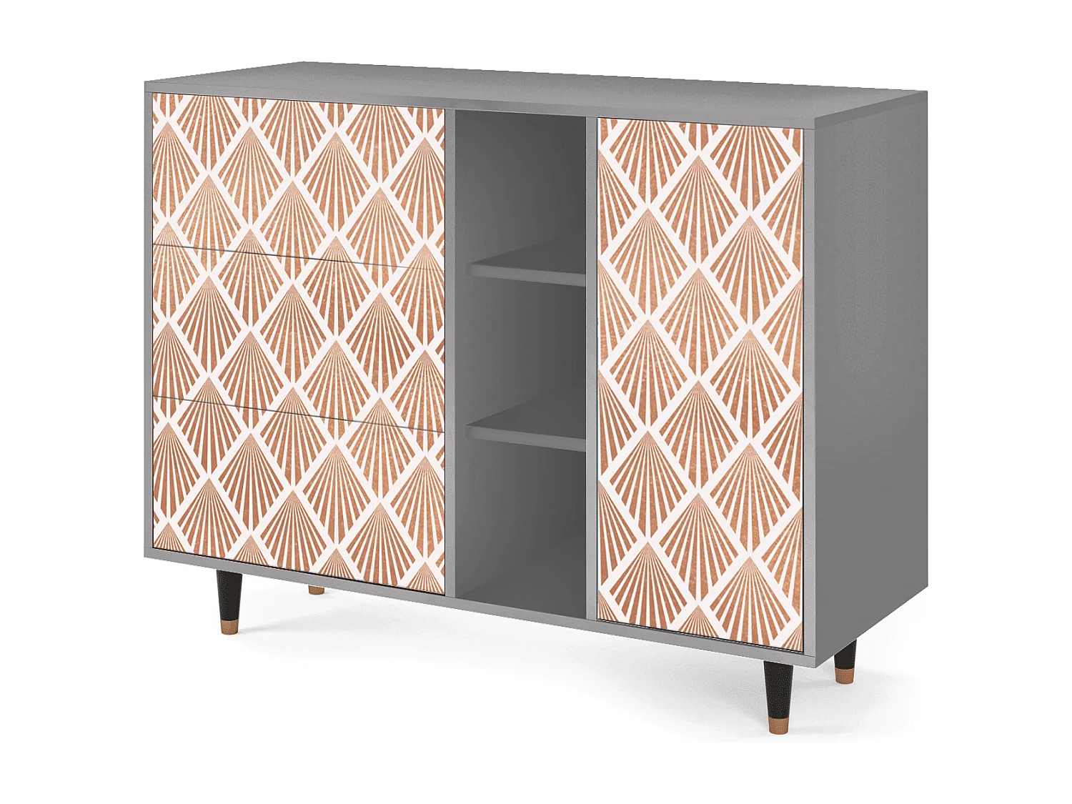 Buffet - 125x98x48 cm - BS2 - Pastel Sunrise, Gris