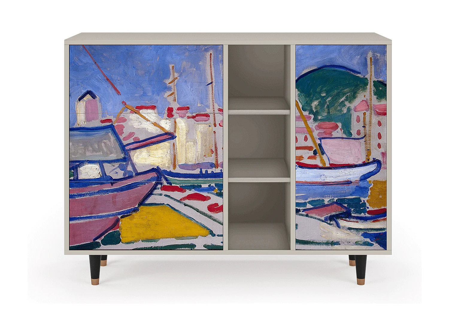 Dressoir - 125x98x48 cm - BS2 - The Port of Collioure , Zand