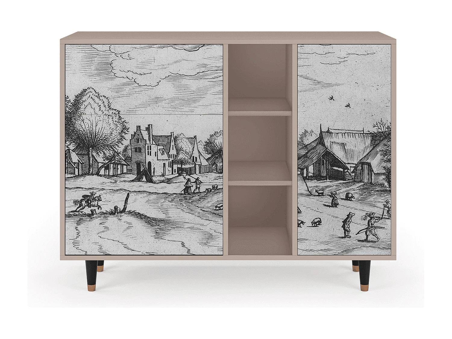 Aparador - 125x98x48 cm - BS2 - Country Village, Latte