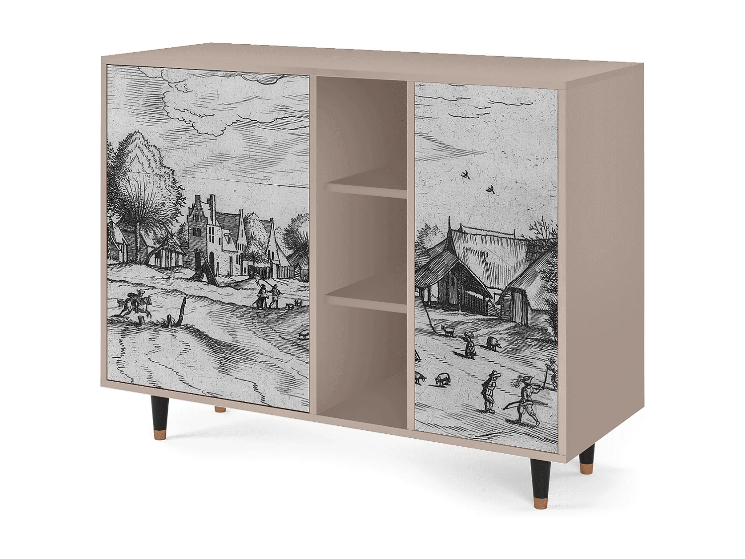 Aparador - 125x98x48 cm - BS2 - Country Village, Latte