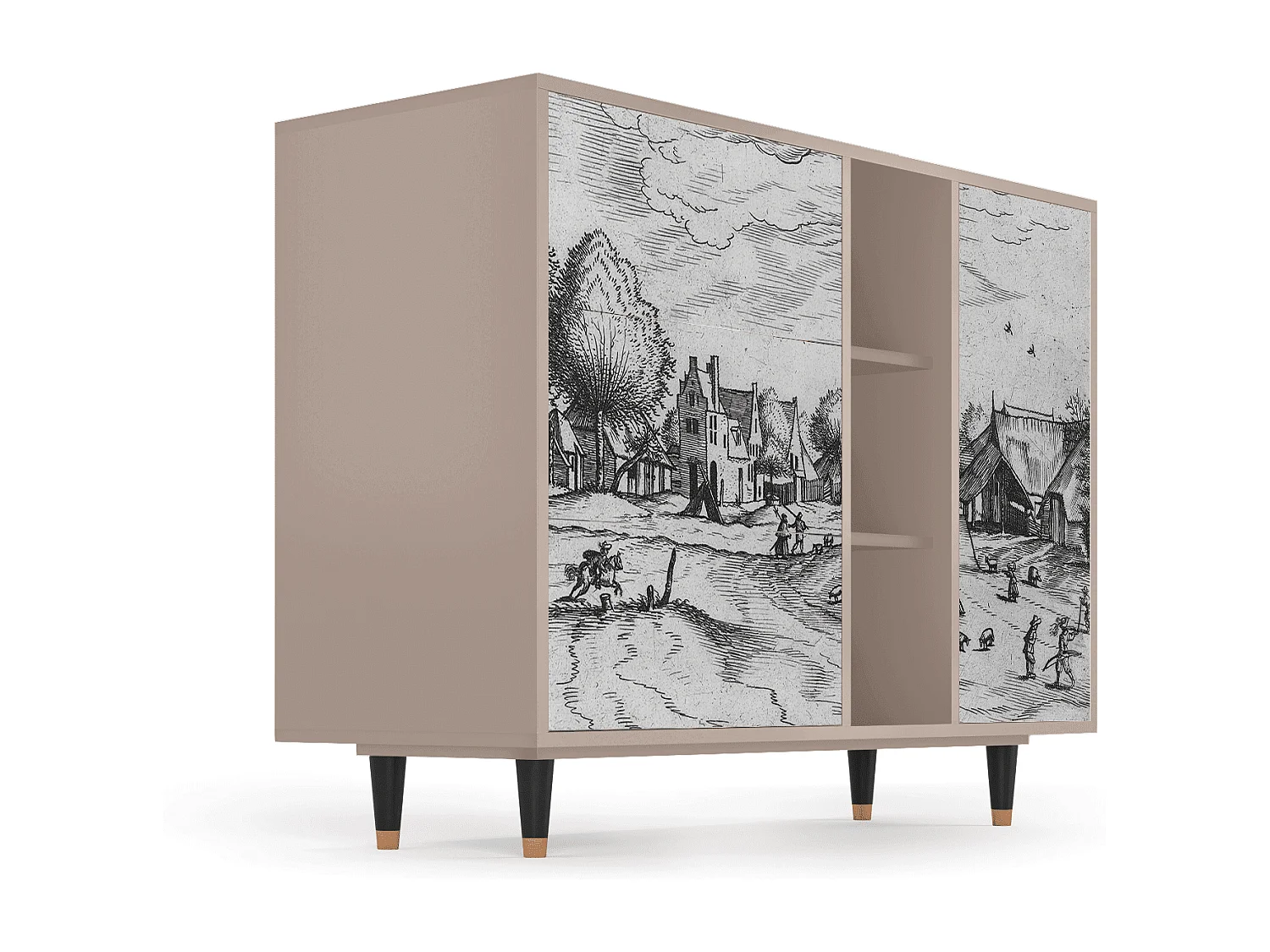 Aparador - 125x98x48 cm - BS2 - Country Village, Latte