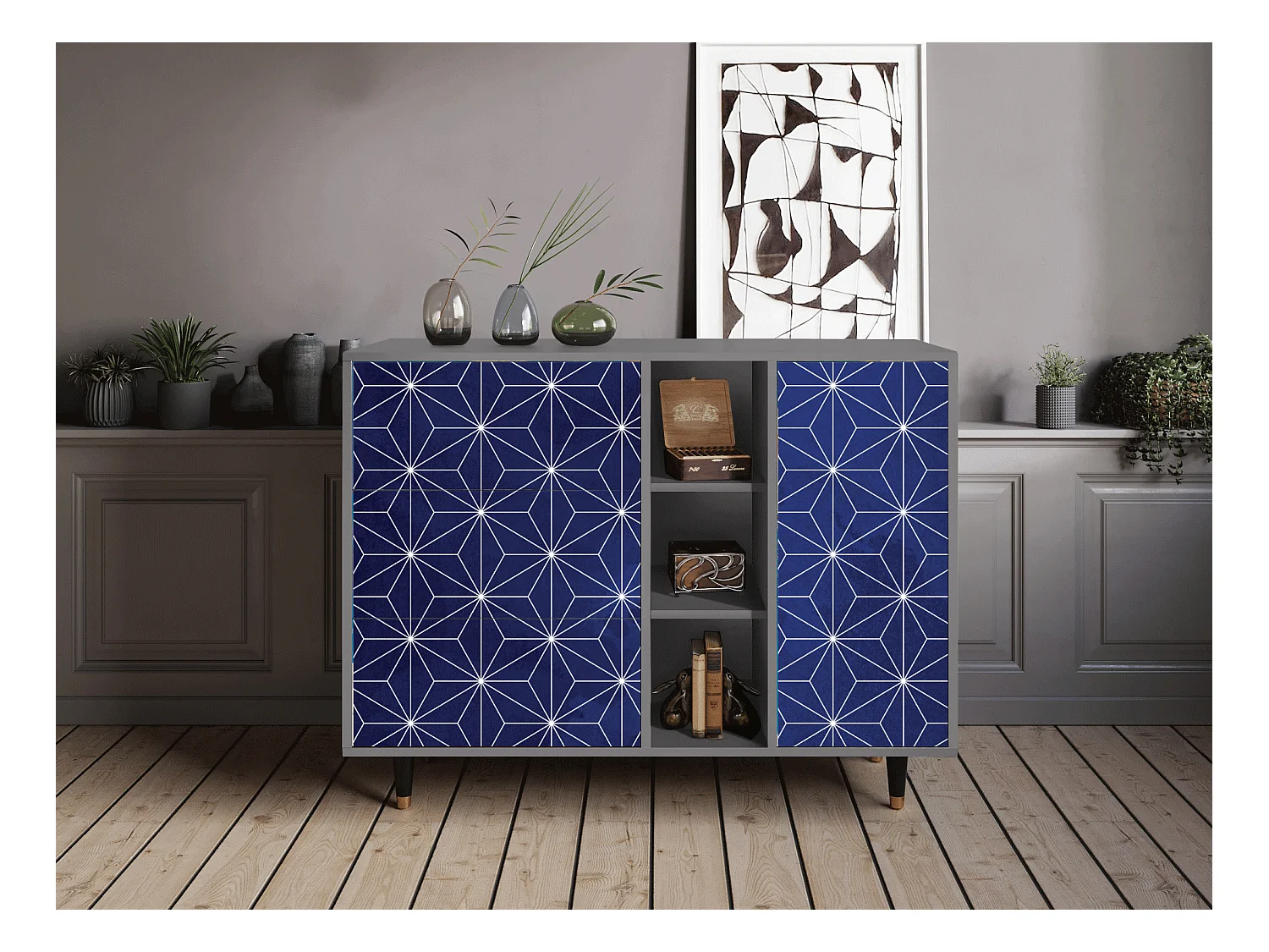 Buffet - 125x98x48 cm - BS2 - Milky Way, Gris
