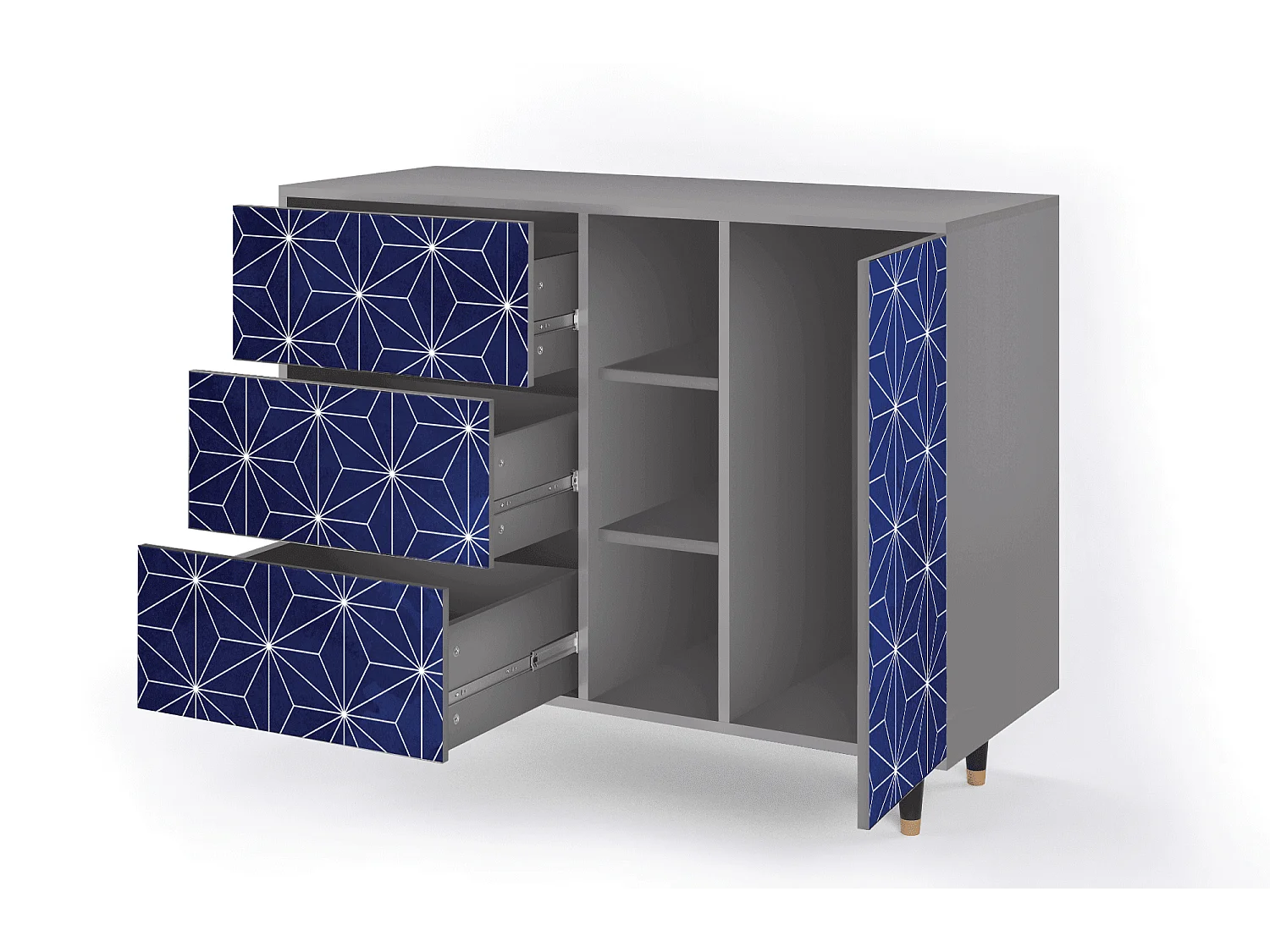 Buffet - 125x98x48 cm - BS2 - Milky Way, Gris