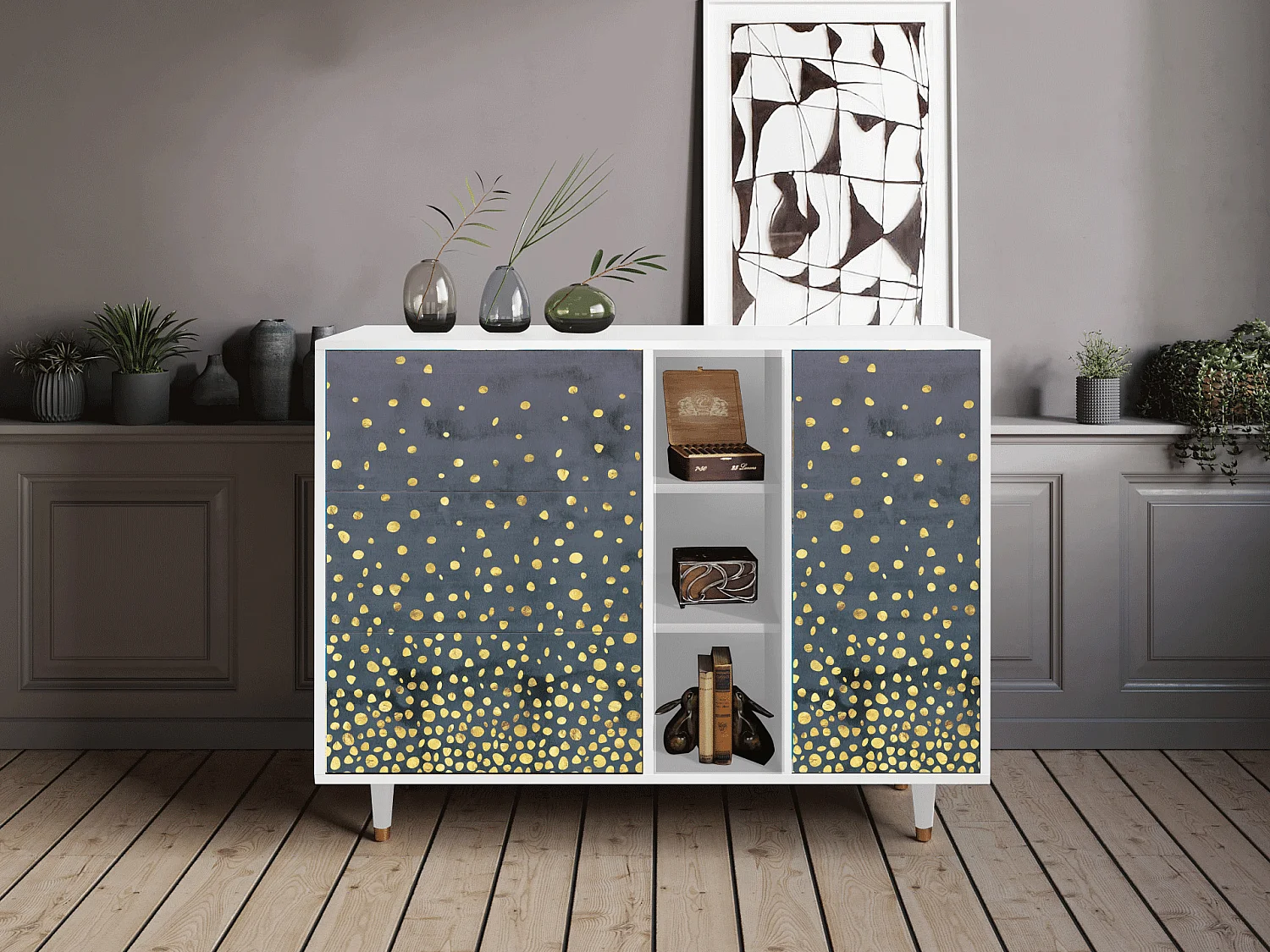 Aparador - 125x98x48 cm - BS2 - Foggy Lights, Blanco