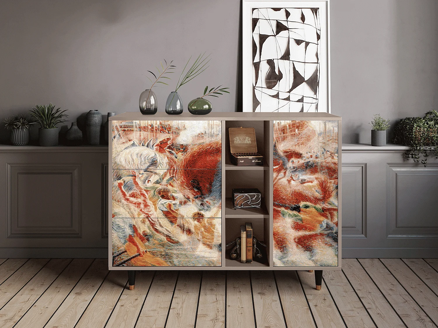 Credenza - 125x98x48 cm - BS2 - The City Rises, Latte